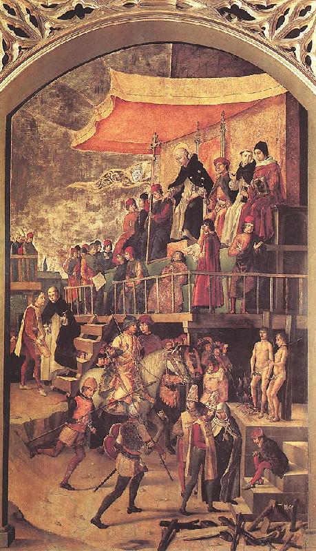 BERRUGUETE, Pedro Burning of the Heretics (Auto-da-fe) oil painting picture